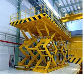 非標(biāo)雙跨剪叉升降機(jī)安裝完畢！